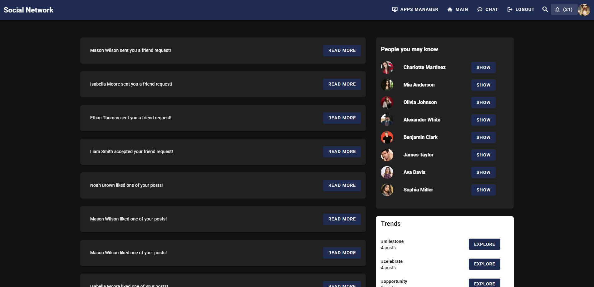 Social Network DRF